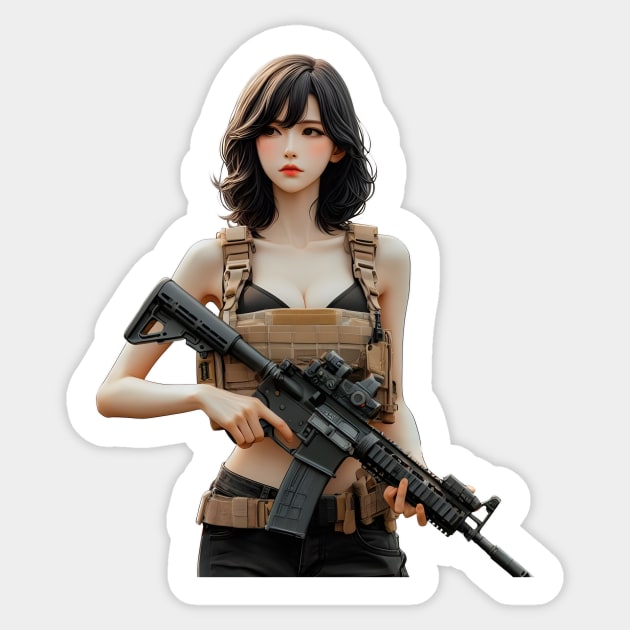 Tactical Girl Sticker by Rawlifegraphic